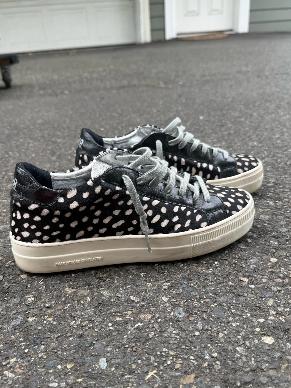 P448 Thea Genuine Calf Hair Platform Sneakers